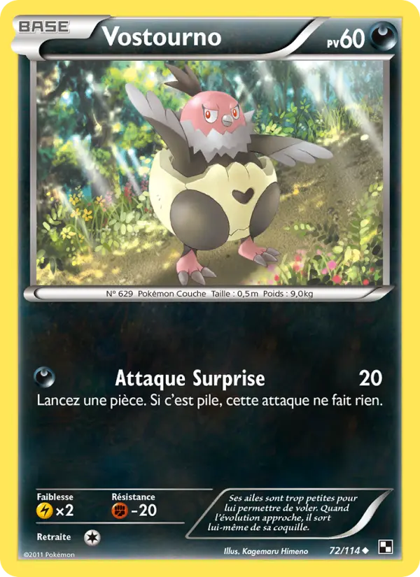 Scan HD carte Pokémon Vostourno 72/114 — Noir & Blanc