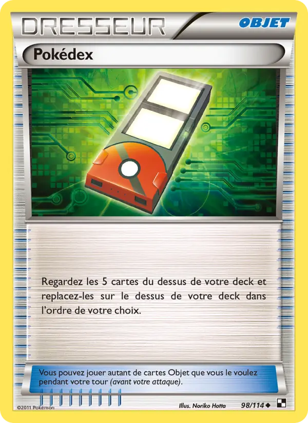 Scan HD carte Pokémon Pokédex 98/114 — Noir & Blanc