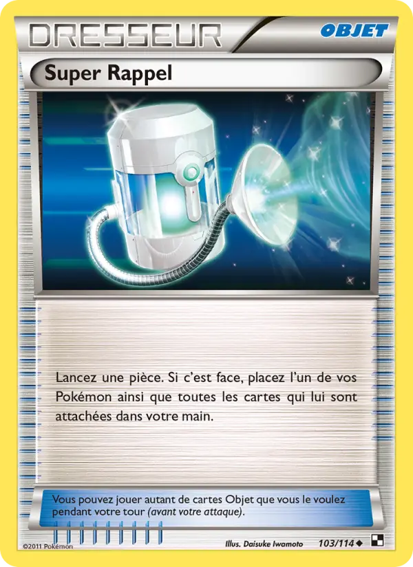 Scan HD carte Pokémon Super Rappel 103/114 — Noir & Blanc