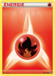 Carte Pokemon Énergie Feu 106/114 Noir & Blanc