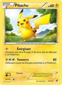 Carte Pokémon Pikachu 115 Noir & Blanc