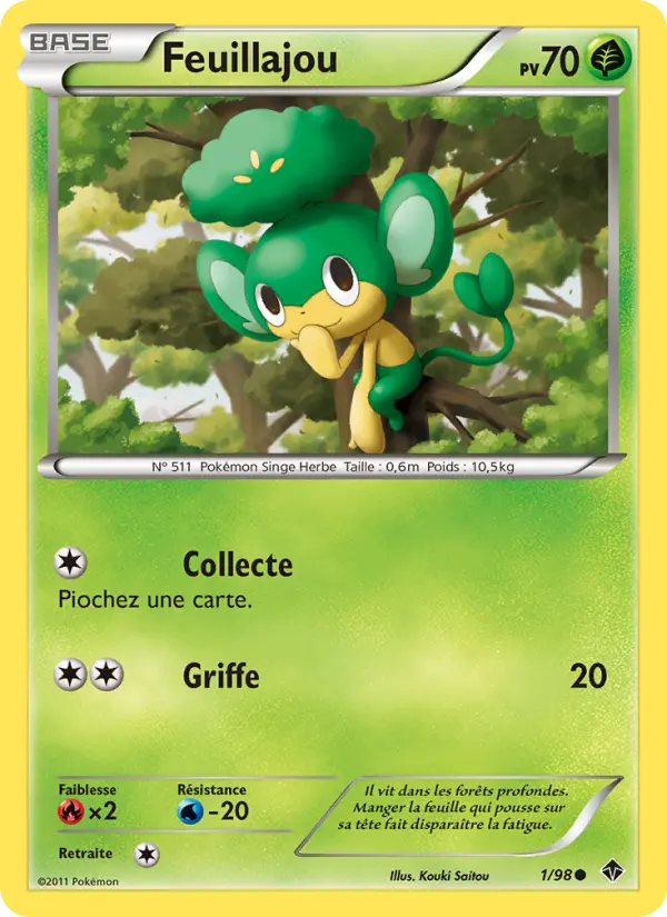 Scan HD carte Pokémon Feuillajou 1/98 — Pouvoirs Émergents