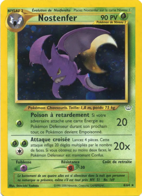 Scan HD carte Pokémon Nostenfer 4/64 — Neo Revelation