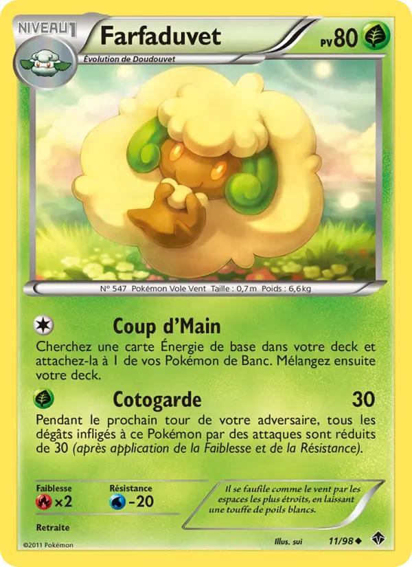 Scan HD carte Pokémon Farfaduvet 11/98 — Pouvoirs Émergents
