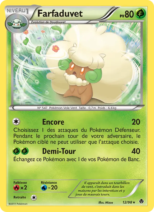 Scan HD carte Pokémon Farfaduvet 12/98 — Pouvoirs Émergents