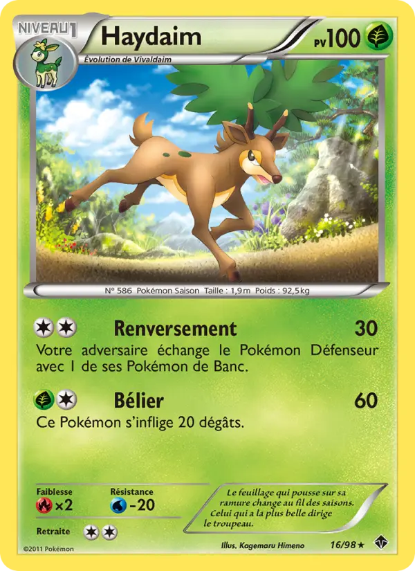 Scan HD carte Pokémon Haydaim 16/98 — Pouvoirs Émergents