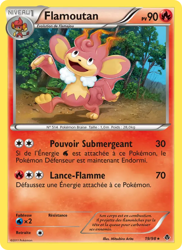 Scan HD carte Pokémon Flamoutan 19/98 — Pouvoirs Émergents