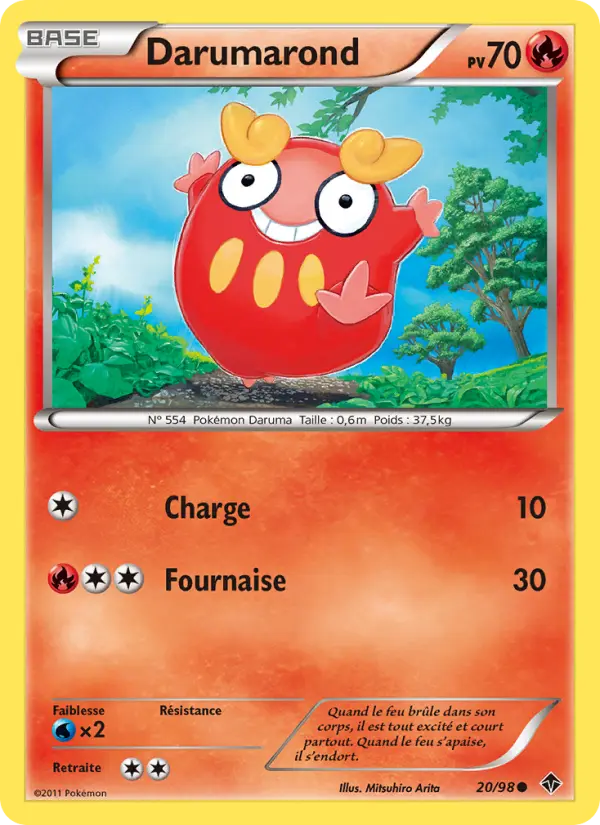 Scan HD carte Pokémon Darumarond 20/98 — Pouvoirs Émergents