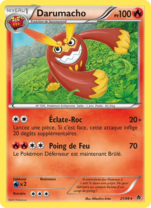 Scan HD carte Pokémon Darumacho 21/98 — Pouvoirs Émergents