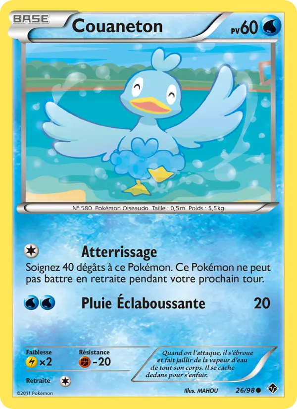 Scan HD carte Pokémon Couaneton 26/98 — Pouvoirs Émergents