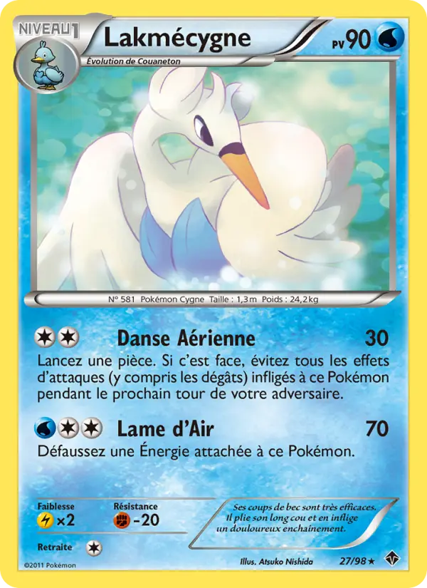 Scan HD carte Pokémon Lakmécygne 27/98 — Pouvoirs Émergents