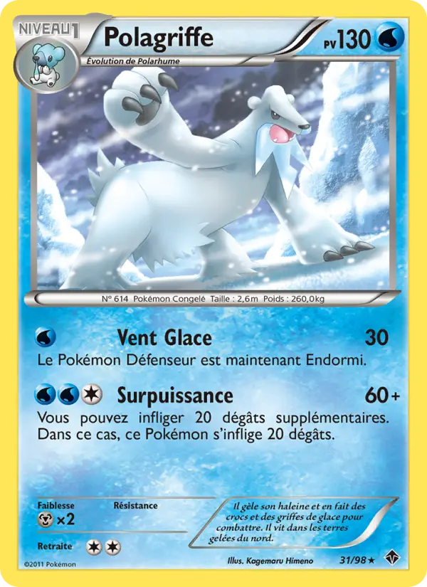 Scan HD carte Pokémon Polagriffe 31/98 — Pouvoirs Émergents