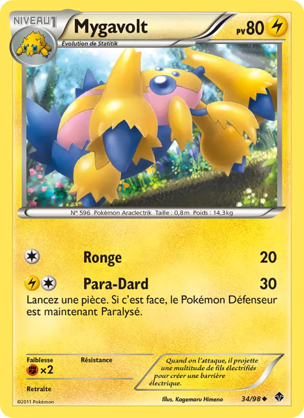 Scan HD carte Pokémon Mygavolt 34/98 — Pouvoirs Émergents