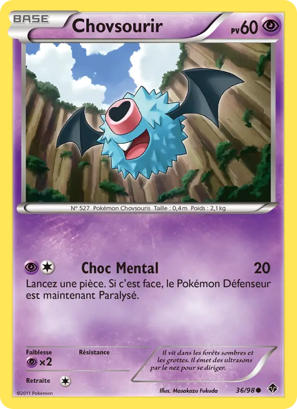 Scan HD carte Pokémon Chovsourir 36/98 — Pouvoirs Émergents
