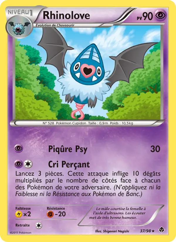 Scan HD carte Pokémon Rhinolove 37/98 — Pouvoirs Émergents