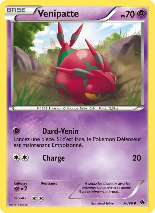 Scan HD carte Pokémon Venipatte 38/98 — Pouvoirs Émergents