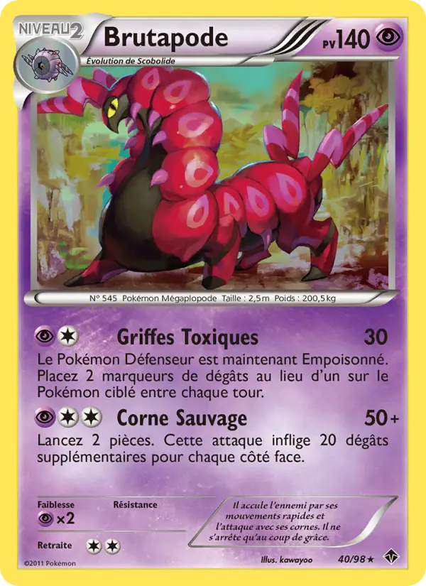 Scan HD carte Pokémon Brutapode 40/98 — Pouvoirs Émergents