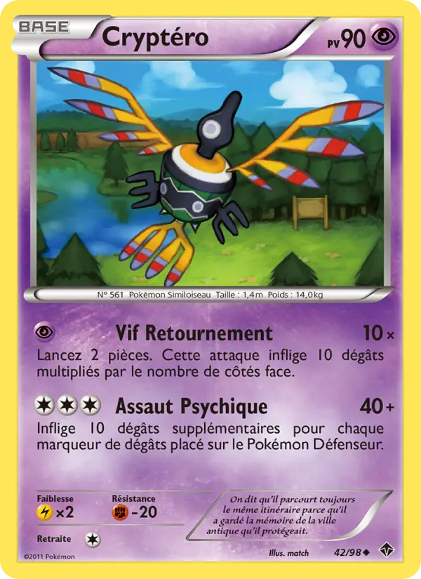 Scan HD carte Pokémon Cryptéro 42/98 — Pouvoirs Émergents