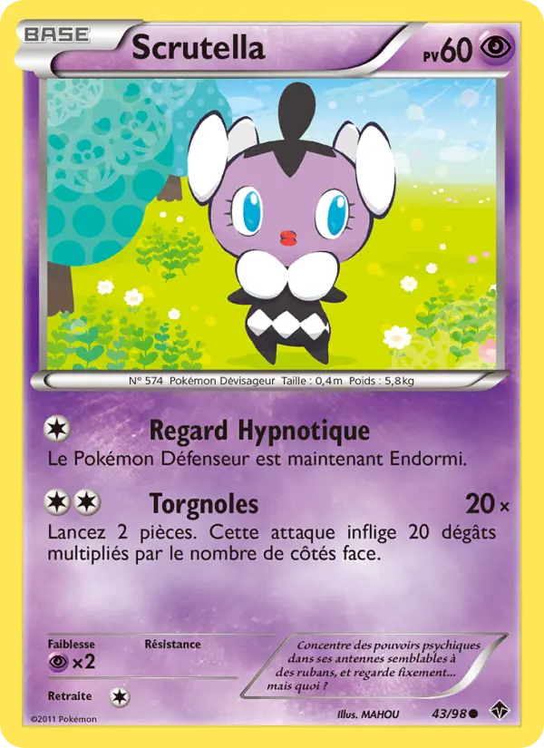 Scan HD carte Pokémon Scrutella 43/98 — Pouvoirs Émergents