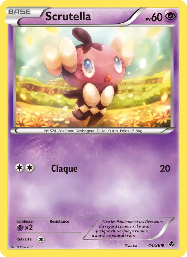 Scan HD carte Pokémon Scrutella 44/98 — Pouvoirs Émergents