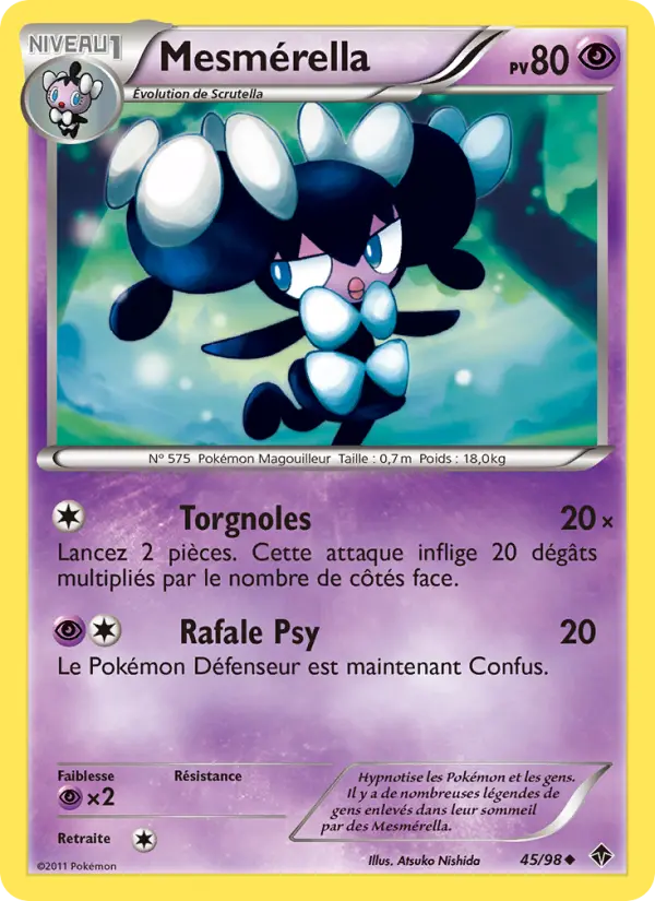 Scan HD carte Pokémon Mesmérella 45/98 — Pouvoirs Émergents
