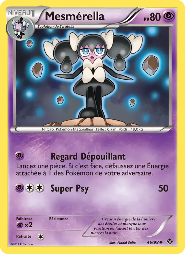 Scan HD carte Pokémon Mesmérella 46/98 — Pouvoirs Émergents