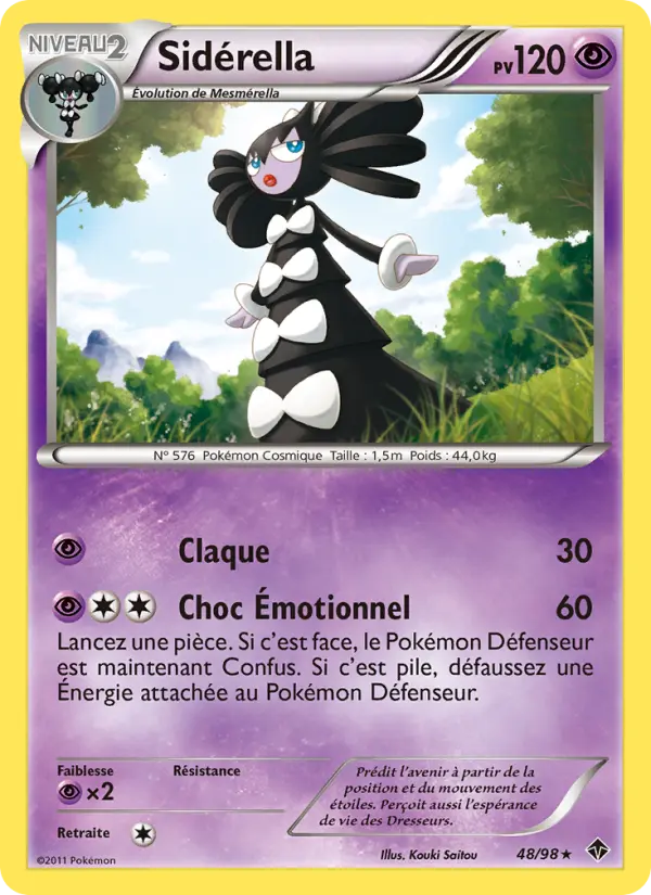 Scan HD carte Pokémon Sidérella 48/98 — Pouvoirs Émergents