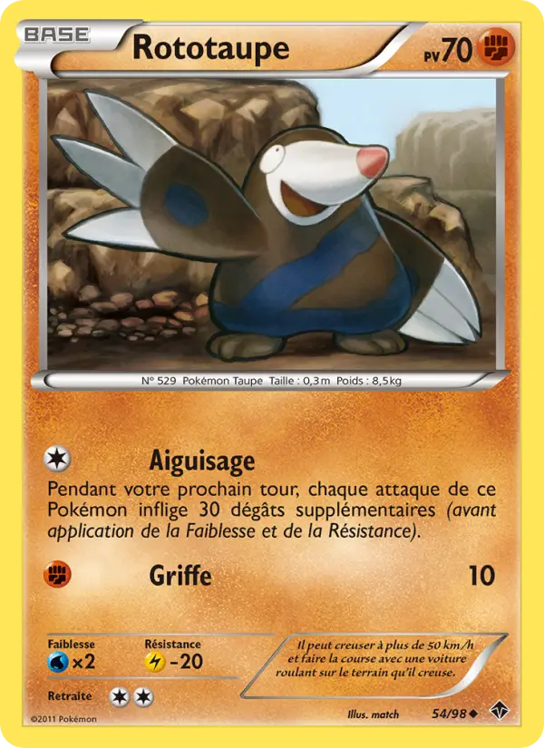 Scan HD carte Pokémon Rototaupe 54/98 — Pouvoirs Émergents