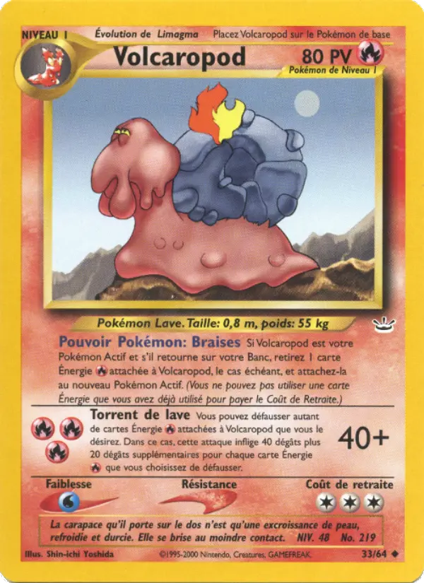 Scan HD carte Pokémon Volcaropod 33/64 — Neo Revelation