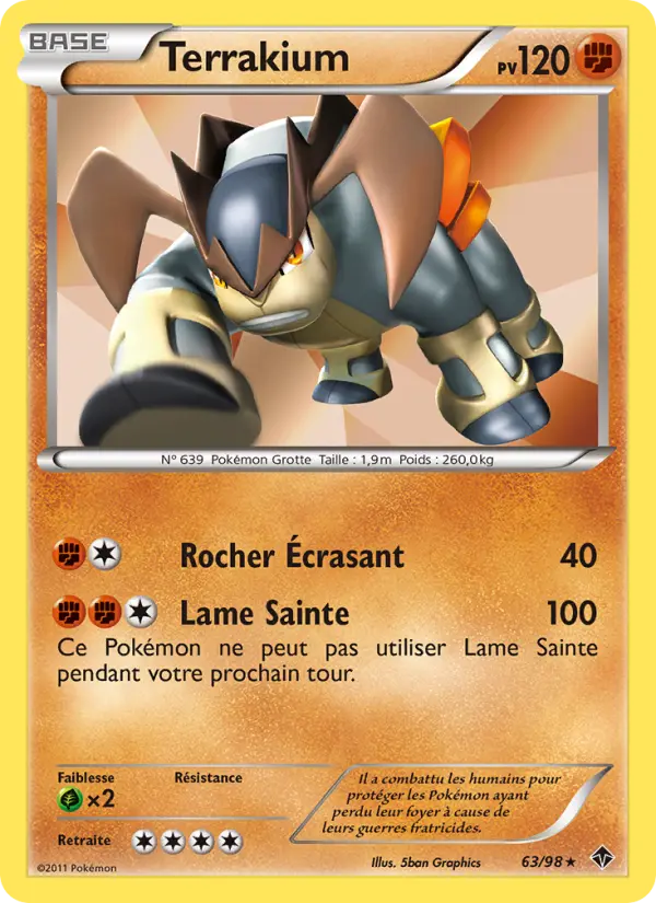 Scan HD carte Pokémon Terrakium 63/98 — Pouvoirs Émergents