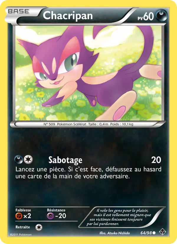 Scan HD carte Pokémon Chacripan 64/98 — Pouvoirs Émergents