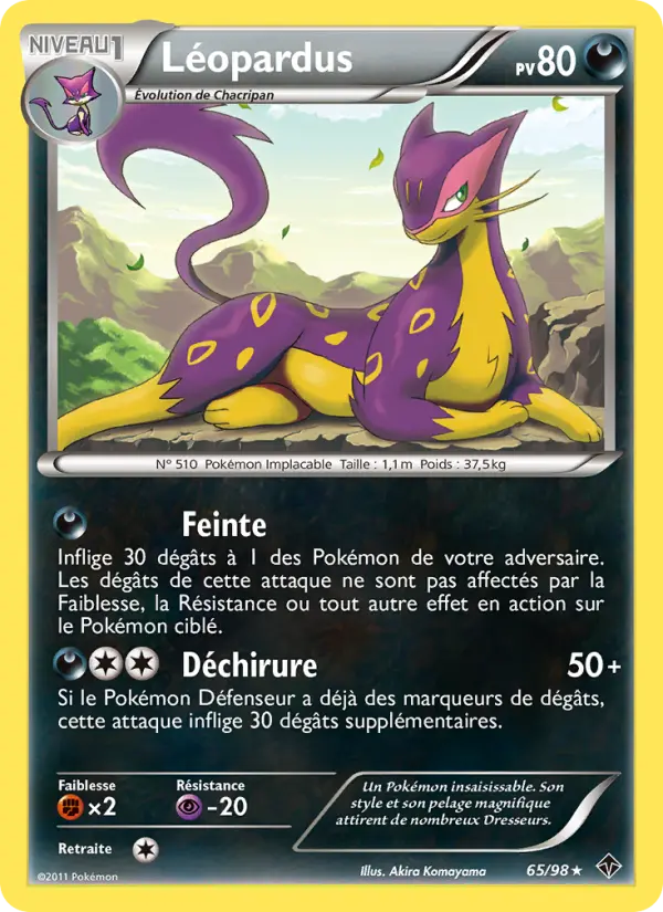 Scan HD carte Pokémon Léopardus 65/98 — Pouvoirs Émergents