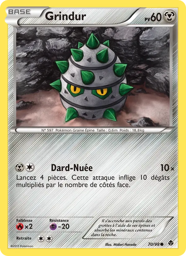 Scan HD carte Pokémon Grindur 70/98 — Pouvoirs Émergents