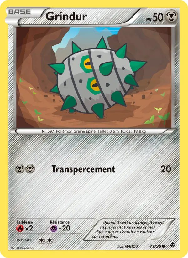 Scan HD carte Pokémon Grindur 71/98 — Pouvoirs Émergents