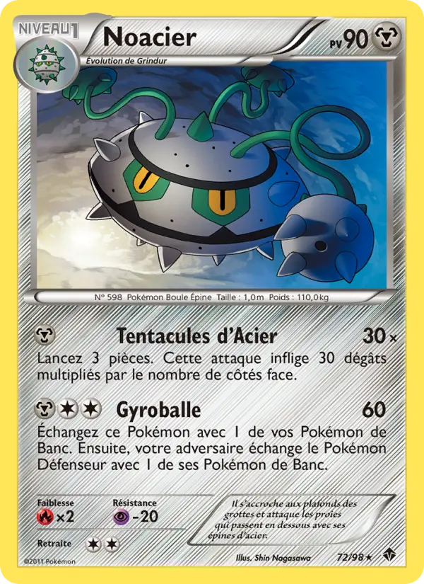 Scan HD carte Pokémon Noacier 72/98 — Pouvoirs Émergents