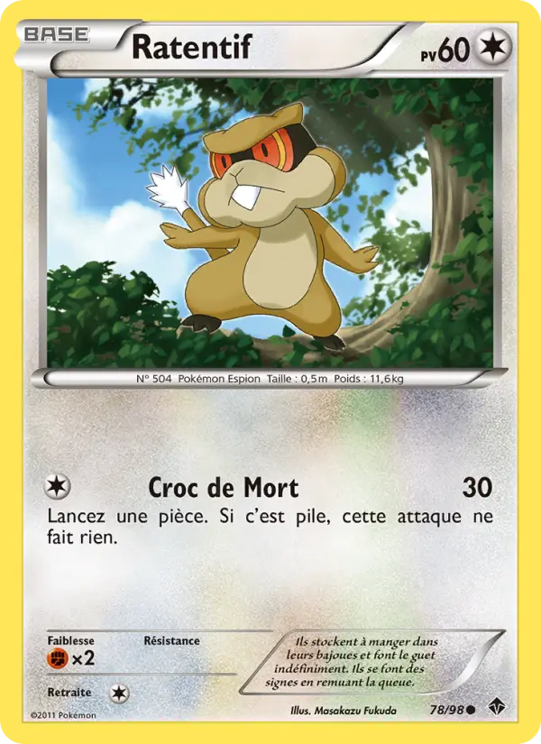 Scan HD carte Pokémon Ratentif 78/98 — Pouvoirs Émergents