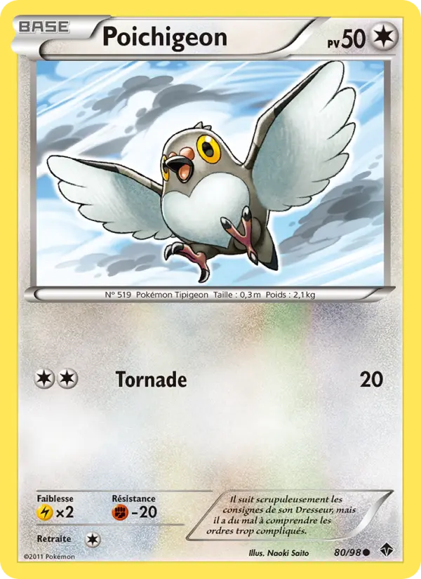 Scan HD carte Pokémon Poichigeon 80/98 — Pouvoirs Émergents