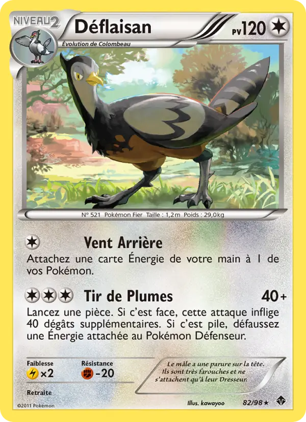 Scan HD carte Pokémon Déflaisan 82/98 — Pouvoirs Émergents