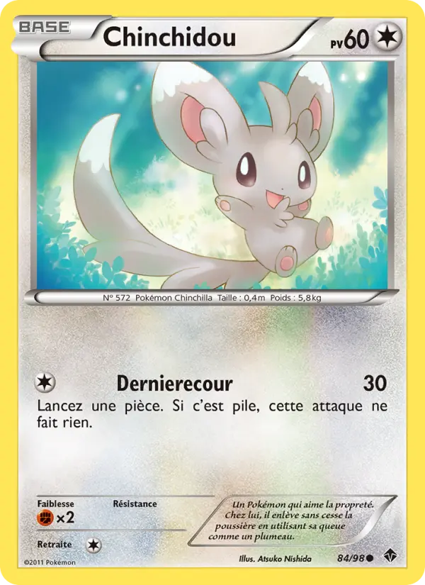 Scan HD carte Pokémon Chinchidou 84/98 — Pouvoirs Émergents