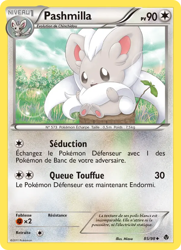 Scan HD carte Pokémon Pashmilla 85/98 — Pouvoirs Émergents