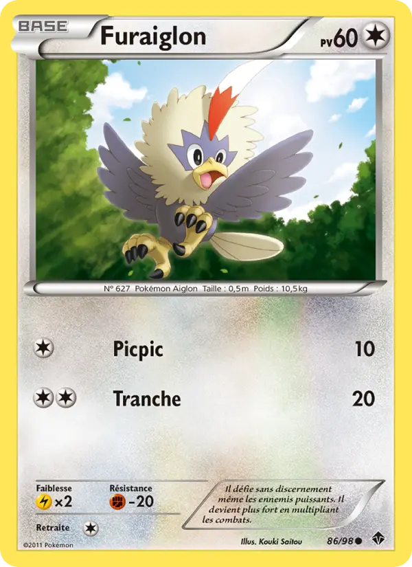Scan HD carte Pokémon Furaiglon 86/98 — Pouvoirs Émergents