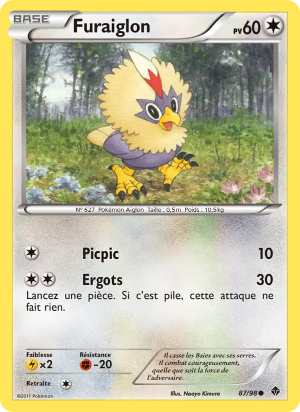 Scan HD carte Pokémon Furaiglon 87/98 — Pouvoirs Émergents