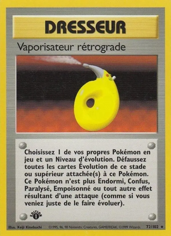 Scan HD carte Pokémon Vaporisateur rétrograde 72/102 — Set de Base