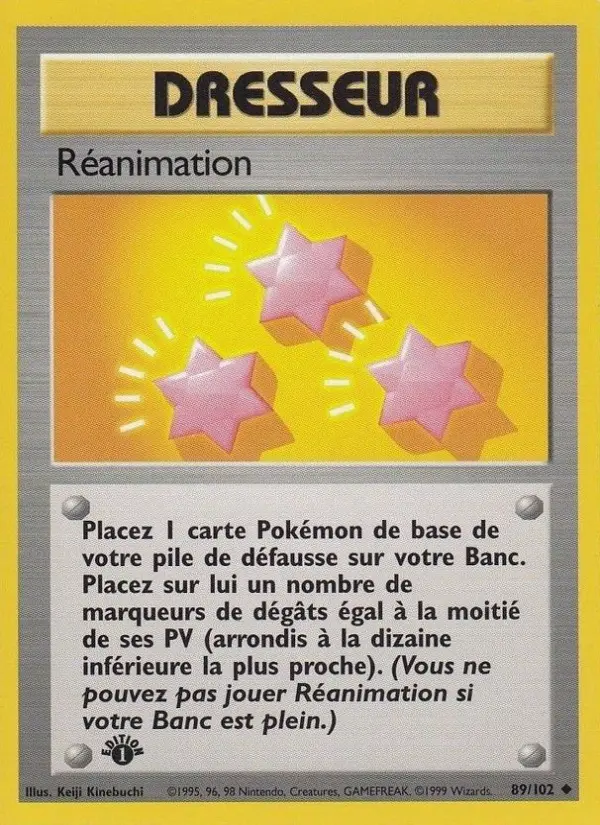 Scan HD carte Pokémon Réanimation 89/102 — Set de Base
