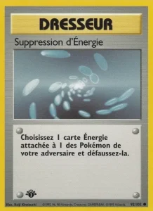 Carte Pokemon Suppression d'Énergie 92/102 Set de Base