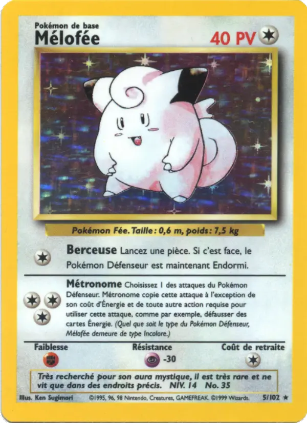Scan HD carte Pokémon Mélofée 5/102 — Set de Base