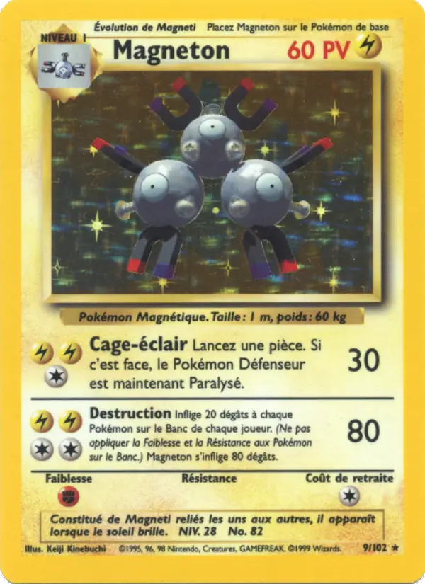 Scan HD carte Pokémon Magneton 9/102 — Set de Base