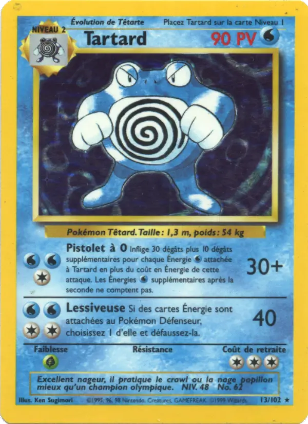 Scan HD carte Pokémon Tartard 13/102 — Set de Base