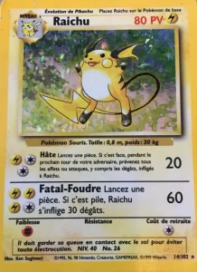 Carte Pokemon Raichu 14/102 Set de Base