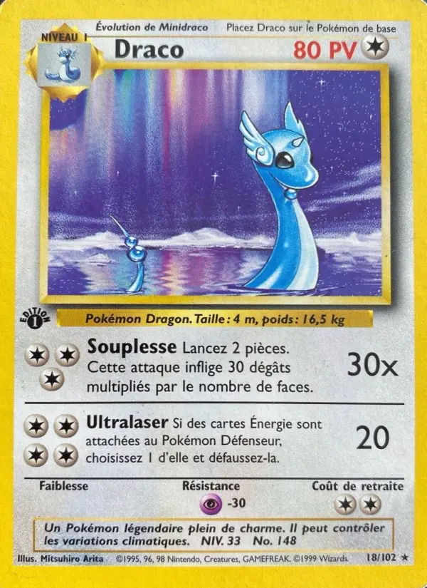 Scan HD carte Pokémon Draco 18/102 — Set de Base